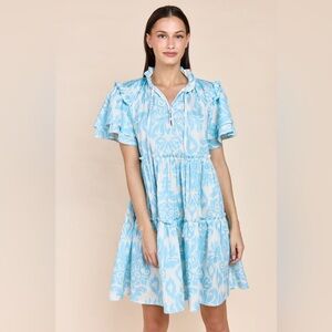 Sofia Madrid Dress in Blue Bisu Celeste Paisley